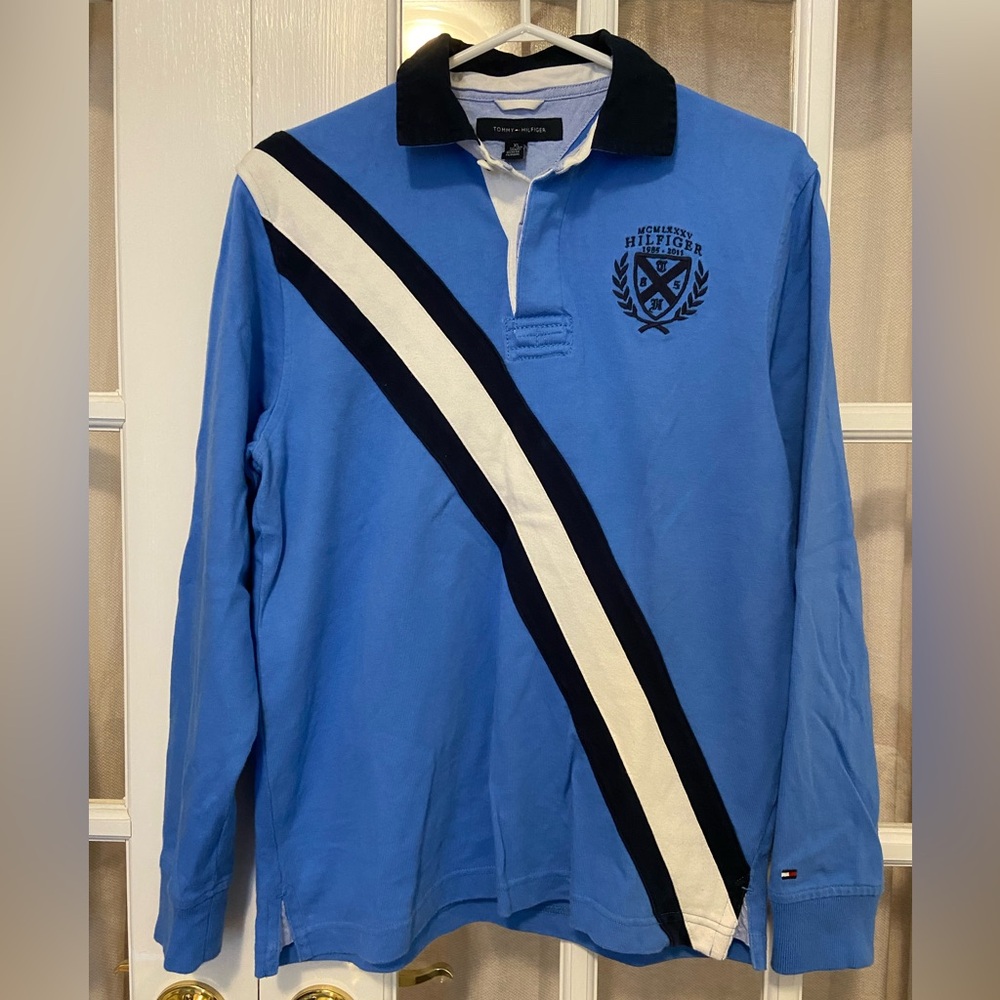 Tommy Hilfiger blue long sleeve polo